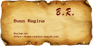 Buss Regina névjegykártya